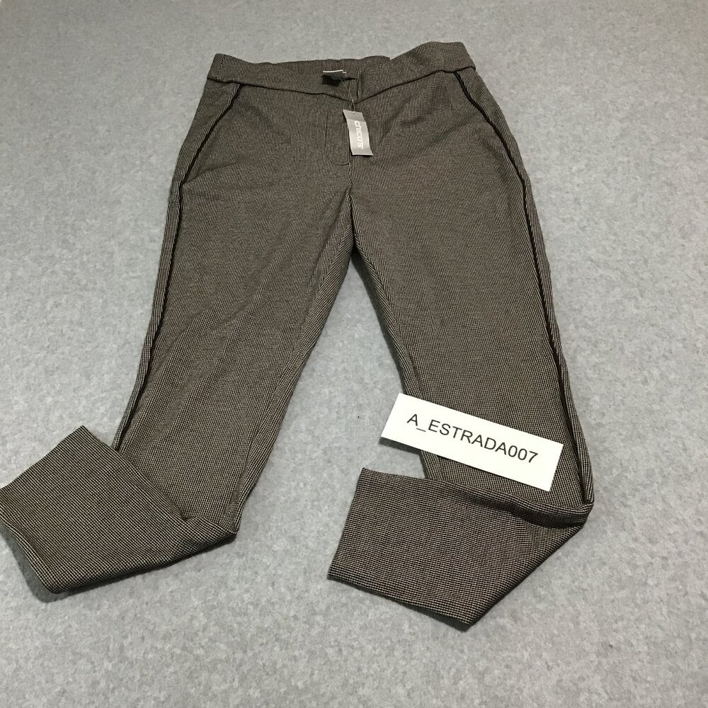 Chico’s Ankle Leggings Pull On Stretch Knit Classic Plaid Leggings Size 8 NWT